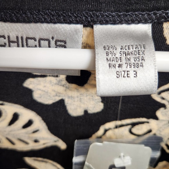 Chico's Travelers Floral Spice Waterfall Haley Jacket Women's Size 3 XL New - Picture 7 of 7